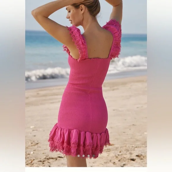Peixoto Pink Ruffle Mini Dress - Picture 3 of 3